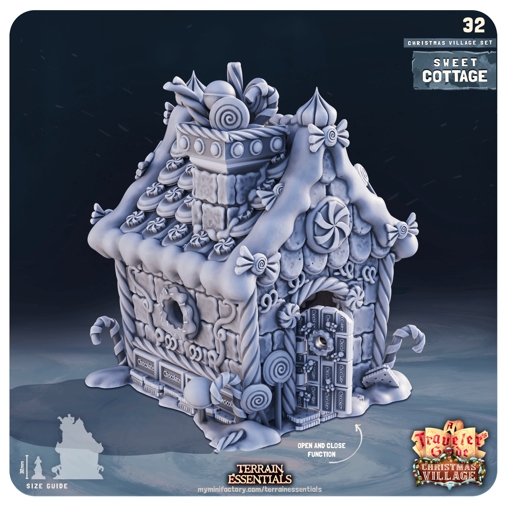 3D Printed Cast n Play Christmas Village Terrain Set 28mm 32mm D&D