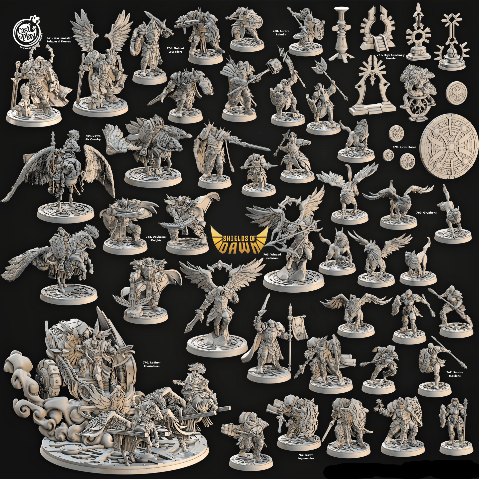 3D Printed Cast n Play High Sanctuary Terrain Shields of Dawn 28mm 32mm D&D