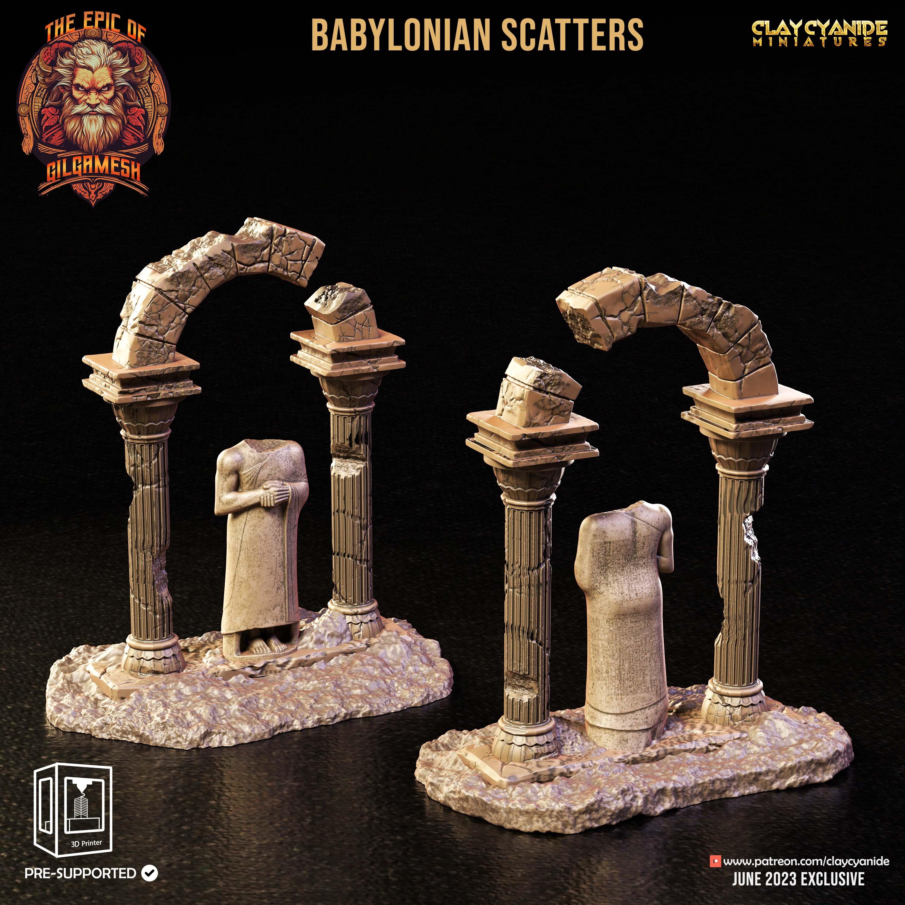 3D Printed Clay Cyanide Epic of Gilgamesh Set Babylonian Scatter Terrain 28 32 mm D&D