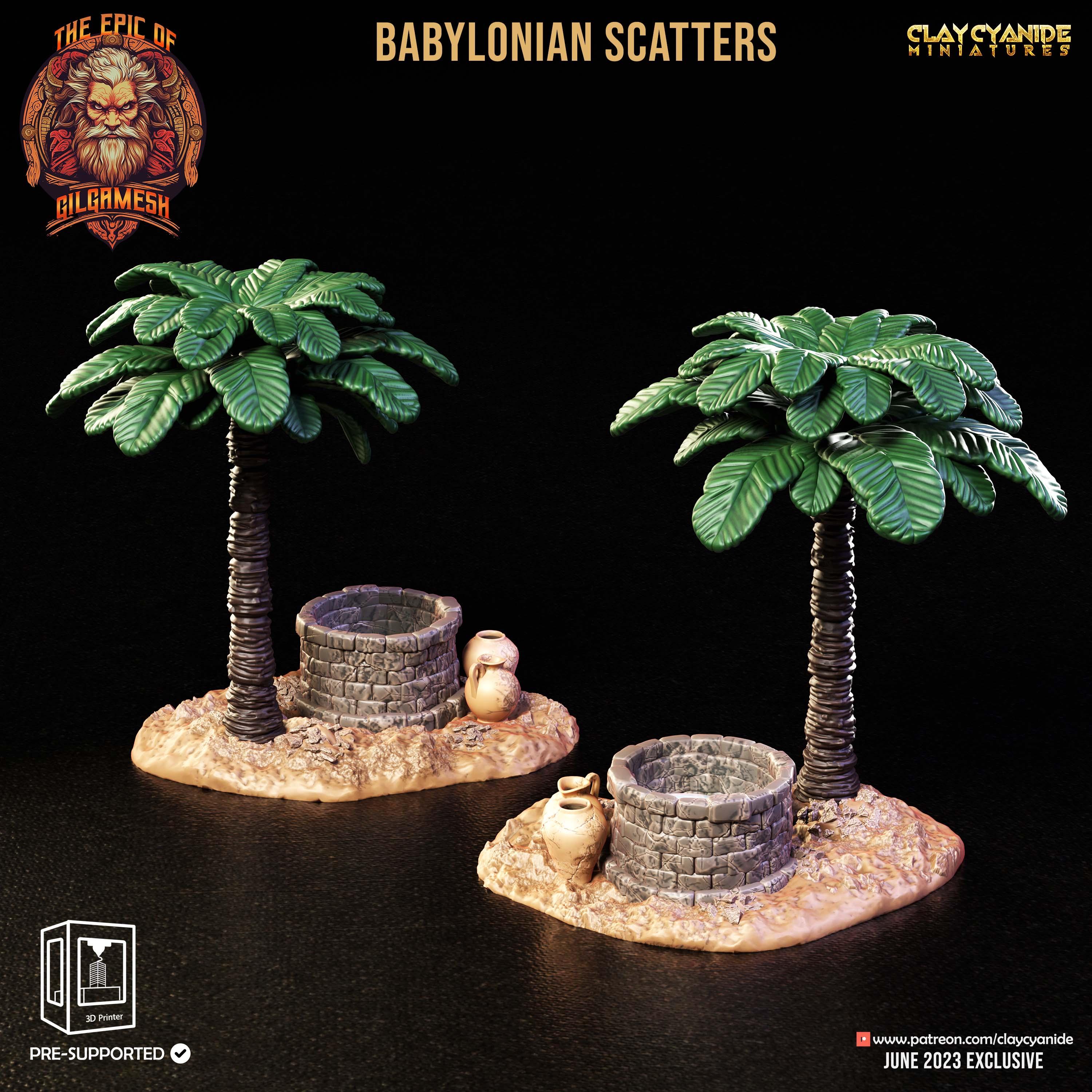 3D Printed Clay Cyanide Epic of Gilgamesh Set Babylonian Scatter Terrain 28 32 mm D&D