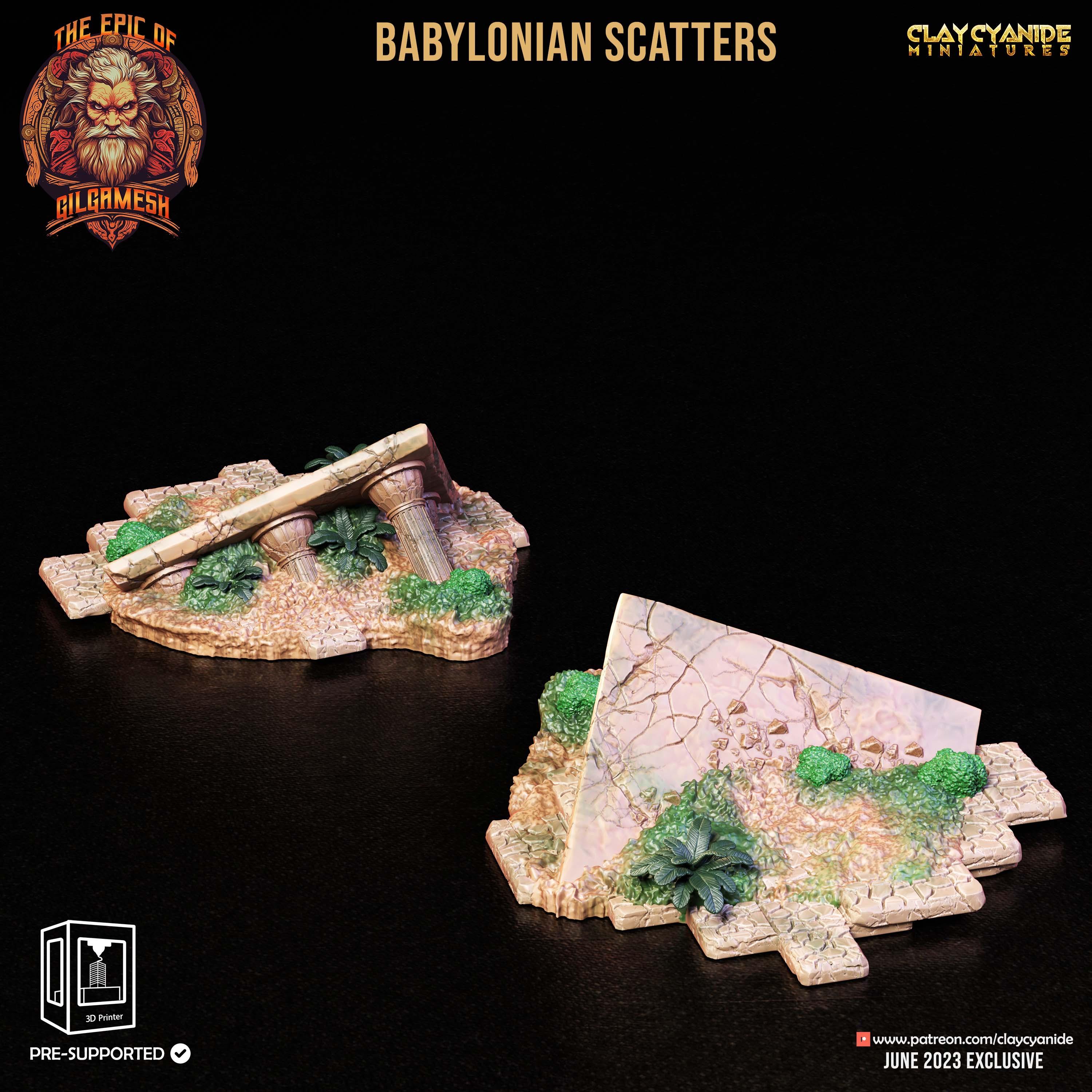 3D Printed Clay Cyanide Epic of Gilgamesh Set Babylonian Scatter Terrain 28 32 mm D&D