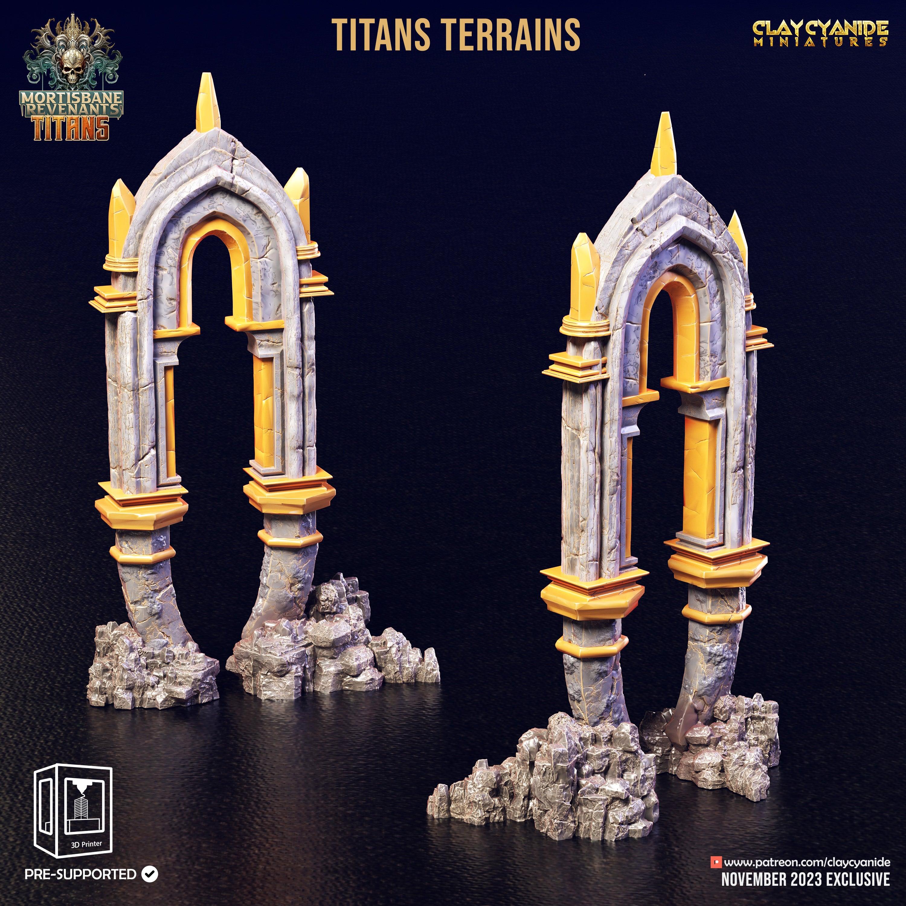 3D Printed Clay Cyanide Titan Terrain Set Mortisbane Titans Set 28 32 mm D&D