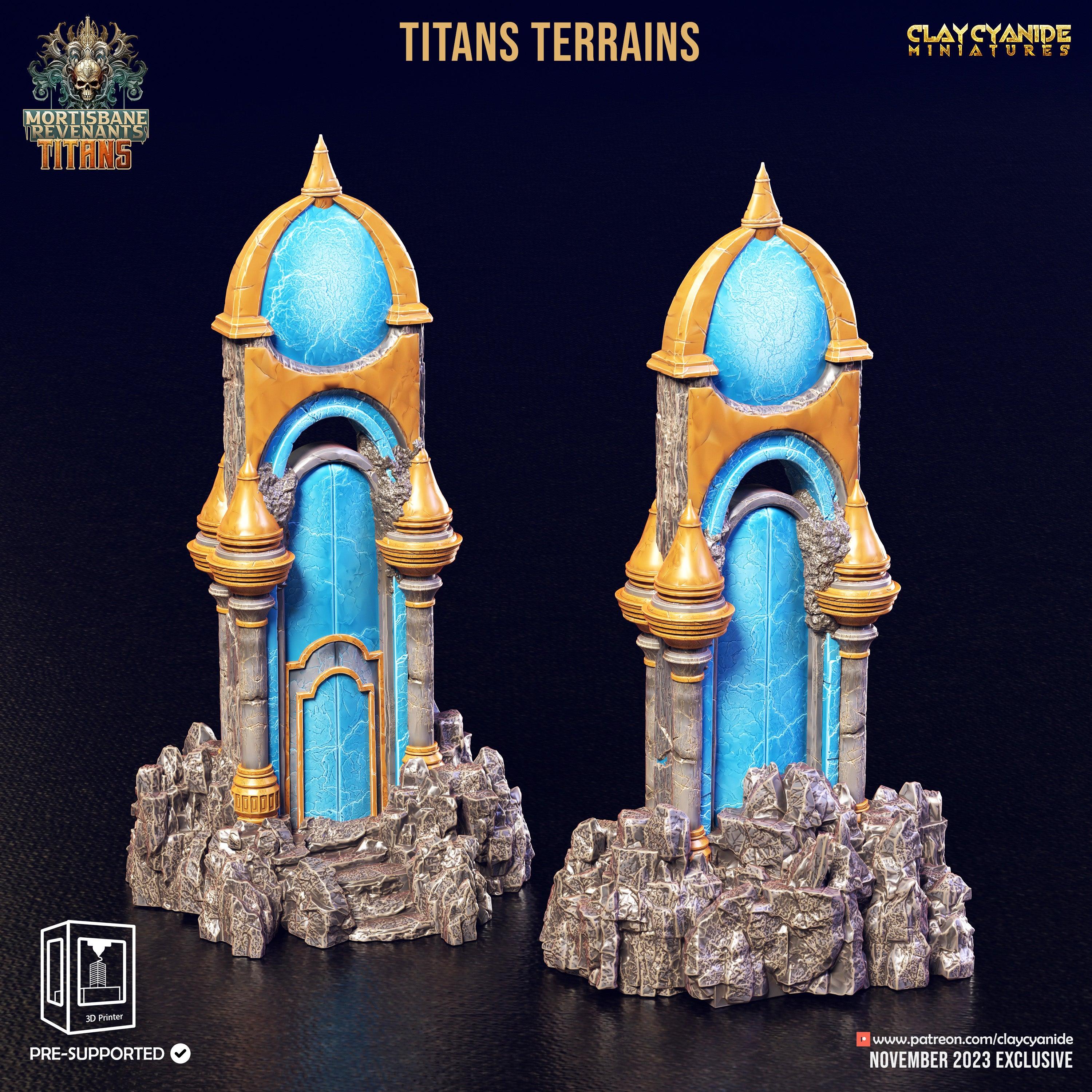 3D Printed Clay Cyanide Titan Terrain Set Mortisbane Titans Set 28 32 mm D&D